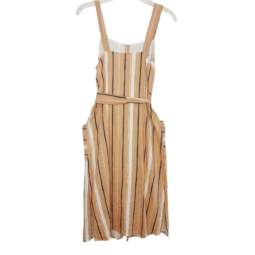 Lost + Wander Sun Dress XS Peach Stripe Button Front Lined Linen Blend NWOT - Picture 5 of 14